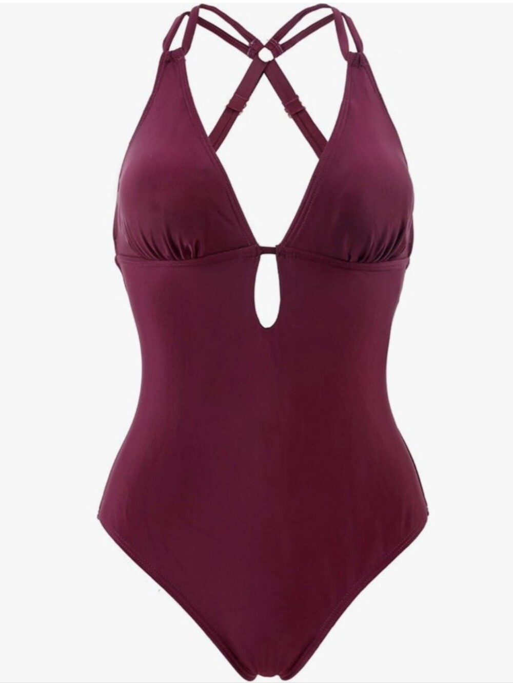 Size 2XL Plunge One-Piece Swimsuit with Strappy Back
